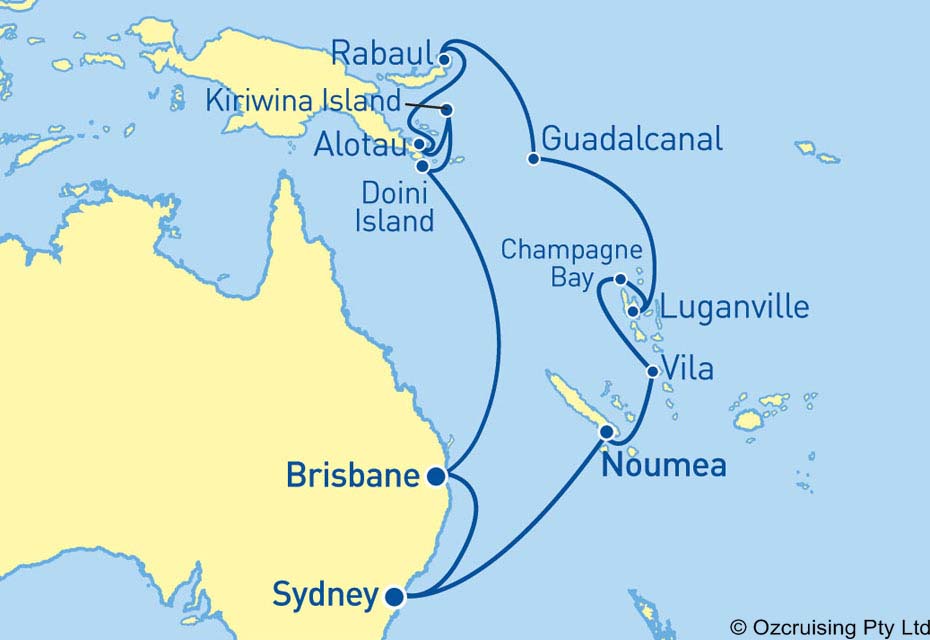 20 Night Papua New Guinea Cruise on the Dawn Princess D416