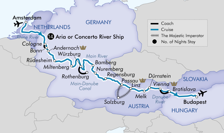 Budapest To Amsterdam River Cruise Map 14 Night Budapest to Amsterdam River Cruise Cruise on the Luxury 