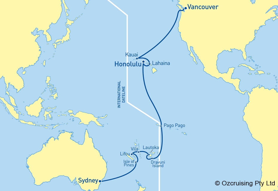 ms Noordam Sydney to Vancouver - Ozcruising.com.au