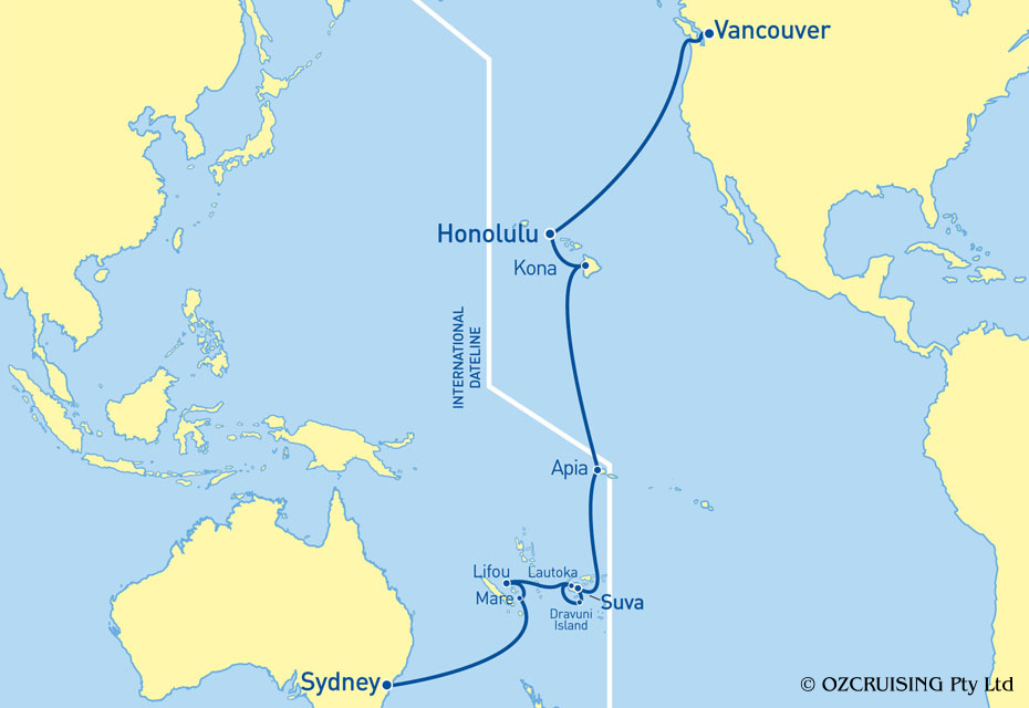 ms Noordam Vancouver to Sydney - Cruises.com.au