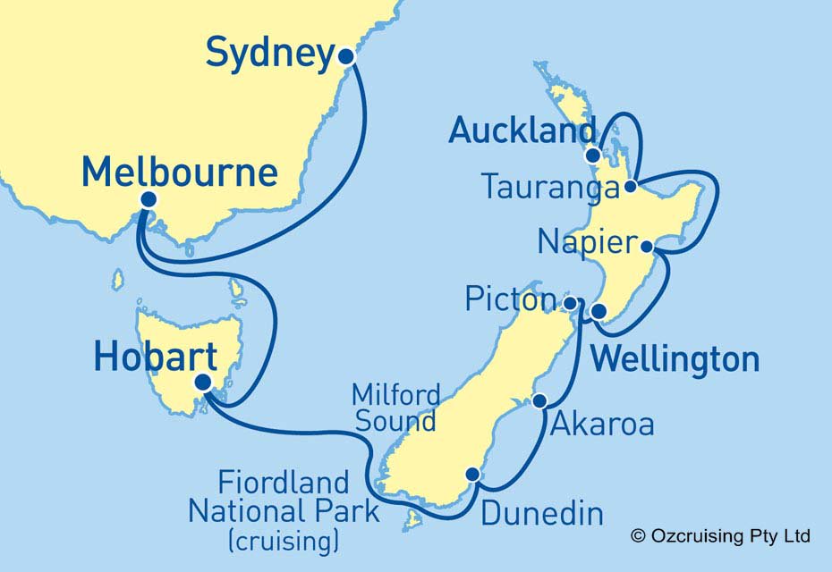 ms Noordam Sydney to Auckland Fly - Ozcruising.com.au