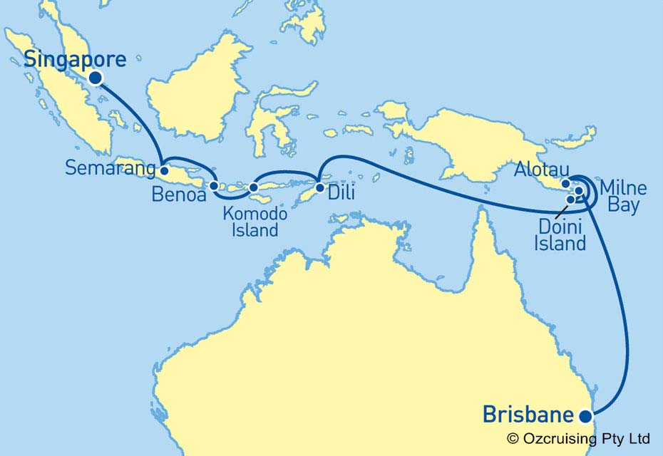 16 Night SingaporeBrisbane Cruise on the Pacific Jewel J522