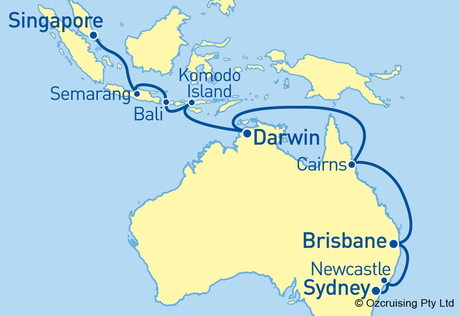 19 Night Sydney to Singapore Cruise on the Norwegian Jewel JWL