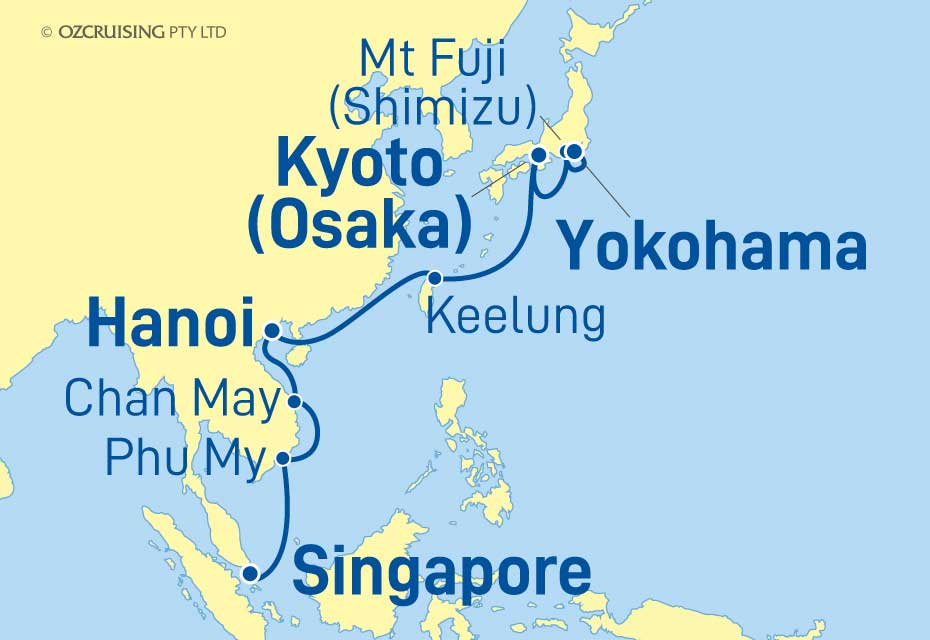 Celebrity Millennium Singapore to Yokohama - Ozcruising.com.au