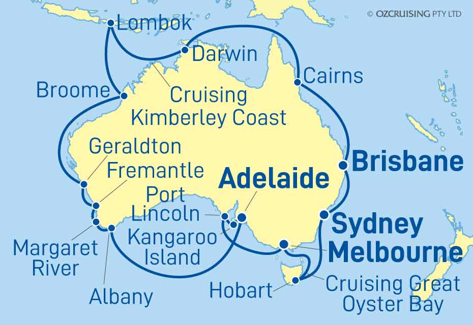 what cruises circumnavigate australia in 2024