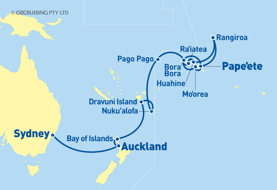 Pacific Princess Tahiti to Sydney - Ozcruising.com.au