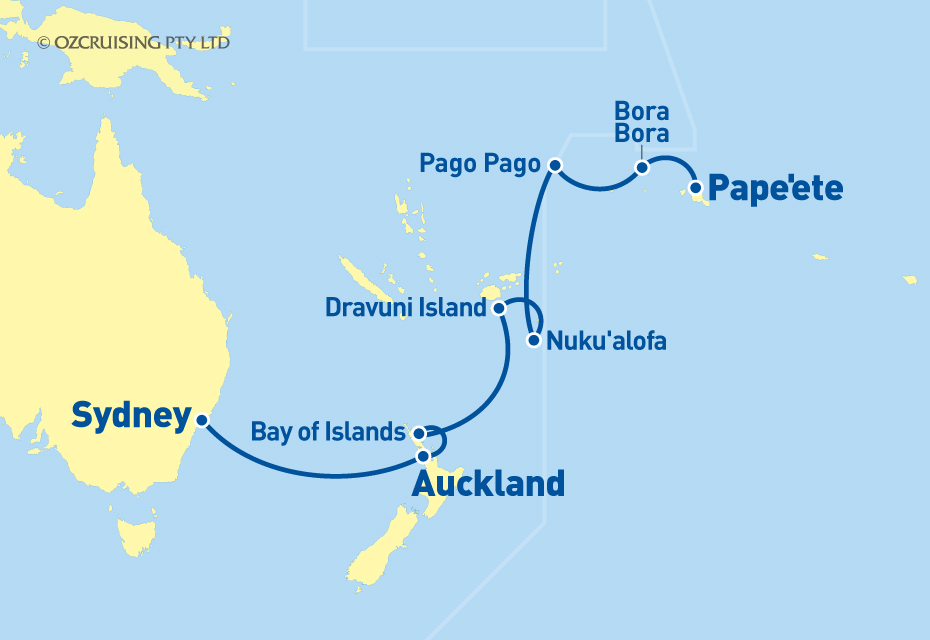 Pacific Princess Tahiti to Sydney - Ozcruising.com.au