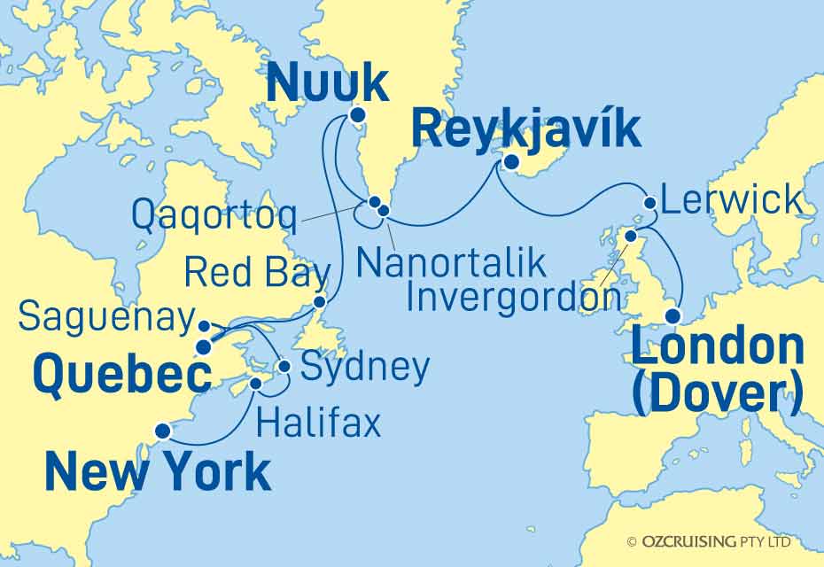 Sea Princess London (Dover) to New York - Cruises.com.au