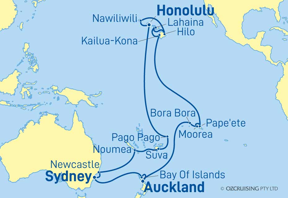 Coral Princess Hawaii, Tahiti and NZ - Ozcruising.com.au