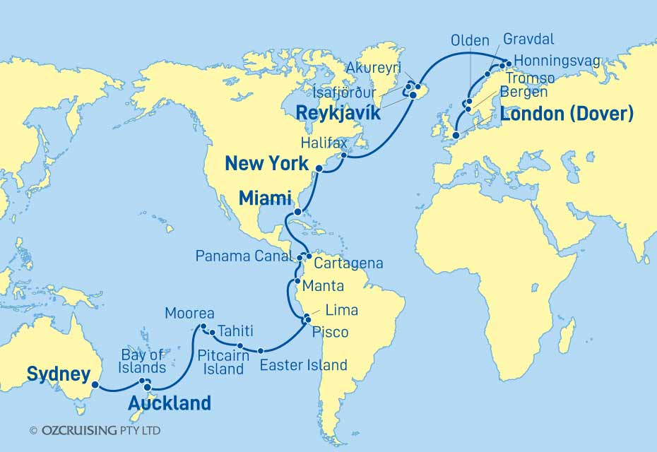 Coral Princess London to Sydney - Cruises.com.au