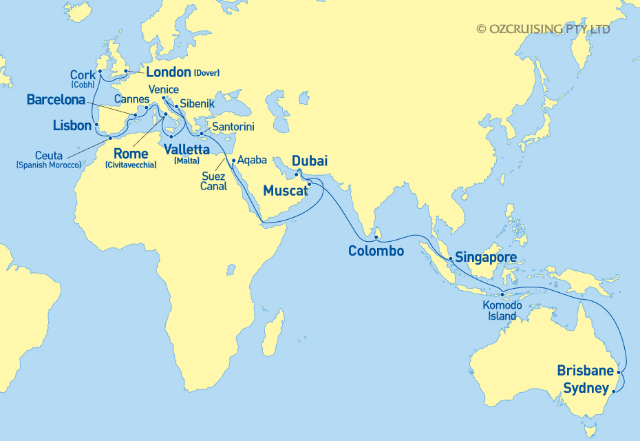 Sea Princess Sydney to London - Cruises.com.au