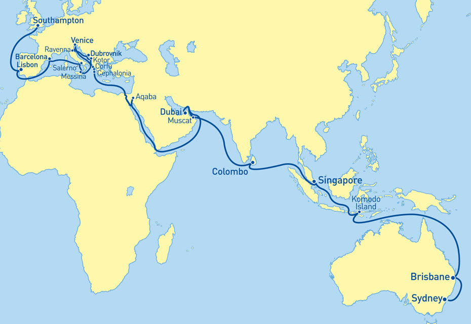 Sea Princess Sydney to Southampton - Cruises.com.au