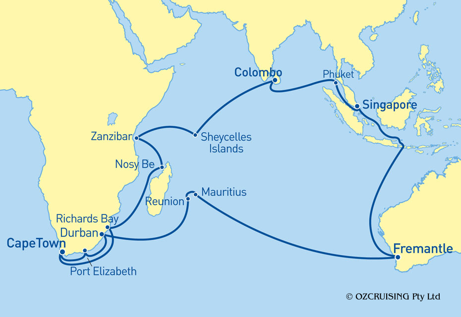 Sun Princess Indian Ocean & South Africa - Ozcruising.com.au