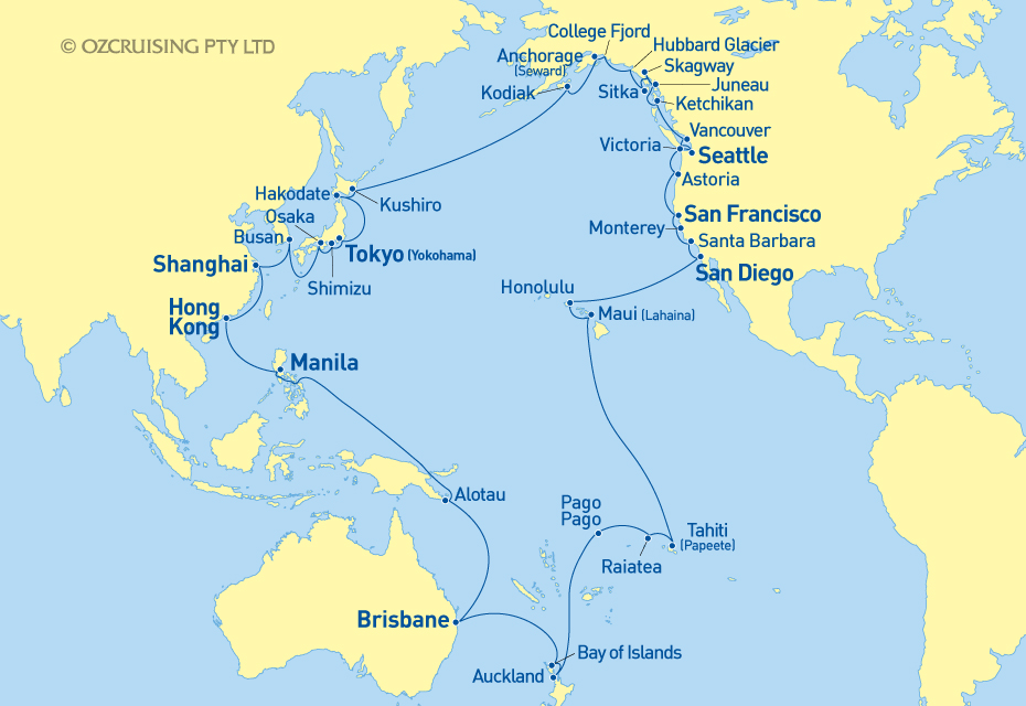 Sun Princess Circle Pacific World Cruise 2020 - Ozcruising.com.au