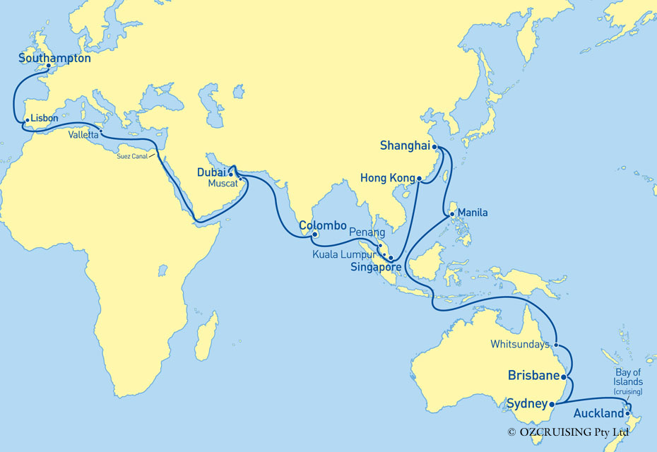 Arcadia Auckland to Southampton - Cruises.com.au