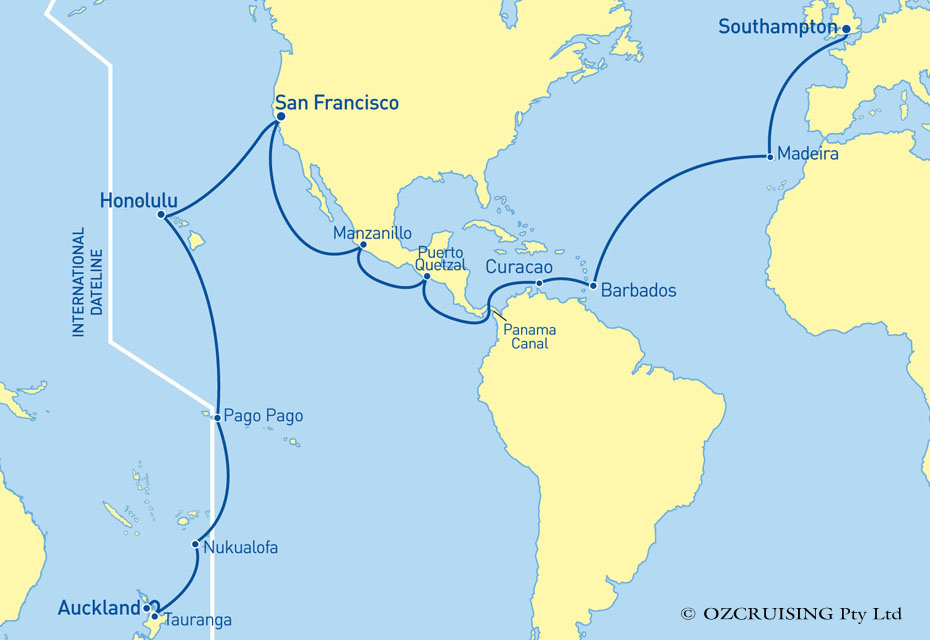 Arcadia Southampton to Auckland - Cruises.com.au