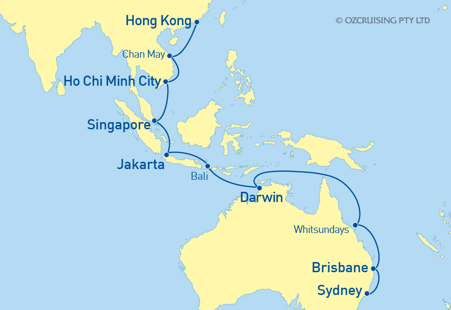 Queen Elizabeth Hong Kong to Sydney - Ozcruising.com.au