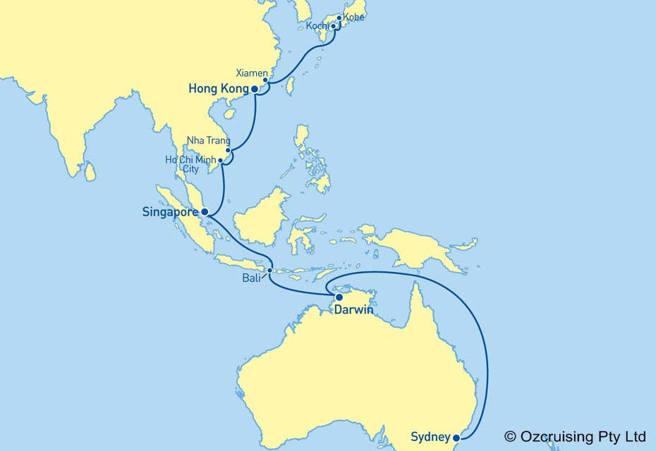 22 Night Sydney to Japan Cruise on the Sun Princess S408N